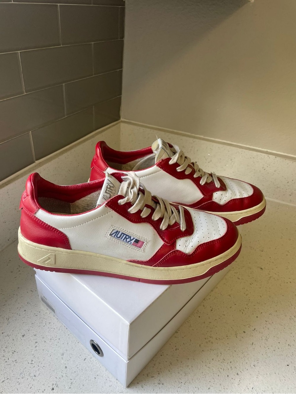 Autry Men’s Red & White Court Sneakers